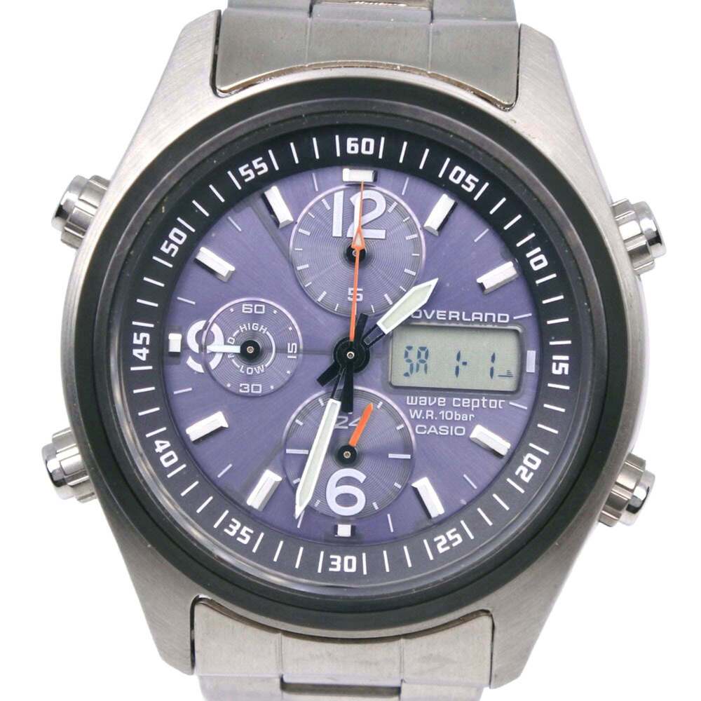 Casio OVERLAND Digital-Analog Watch OVW-500DJ-1AJF Stainless Steel Purple Sol...